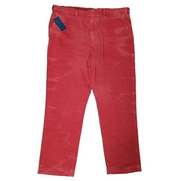 Polo Ralph Lauren Men's Straight Fit Garment Dyed Pants Red Size 40 (MSRP $198) - Picture 1 of 7